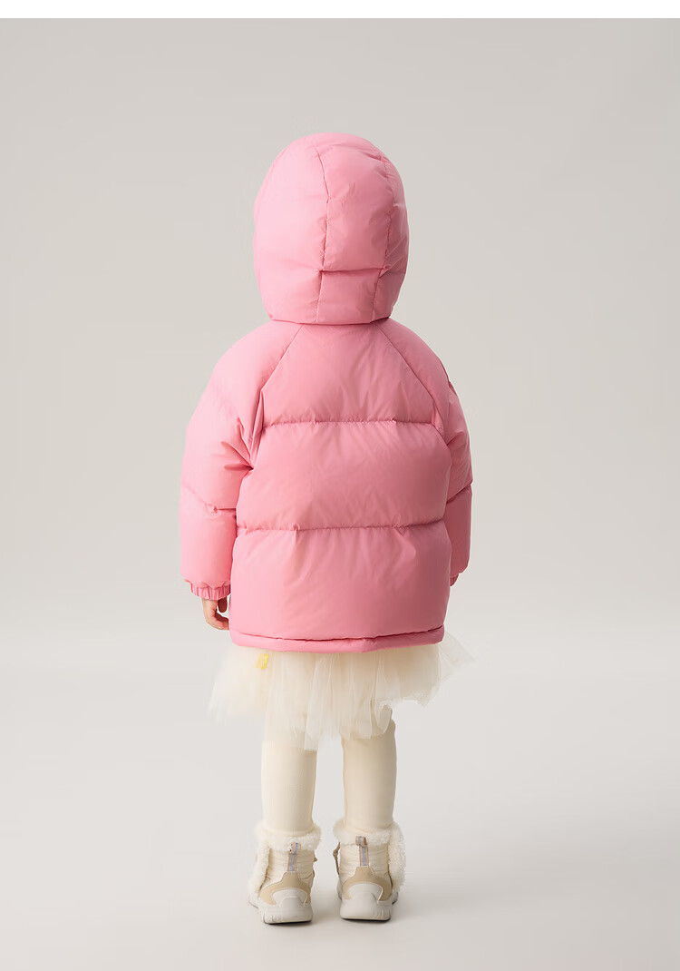Papapapa Winter Kids Down Jacket Unisex Three-Proof Warmth Locking Pink 120 5