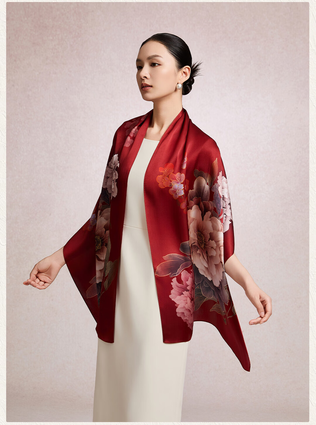 Shanghai Story [Upgraded 30% Encryption] Pure Silk Scarf Gift Box Mulberry Silk Shawl Birthday Gift for Mom Women 23