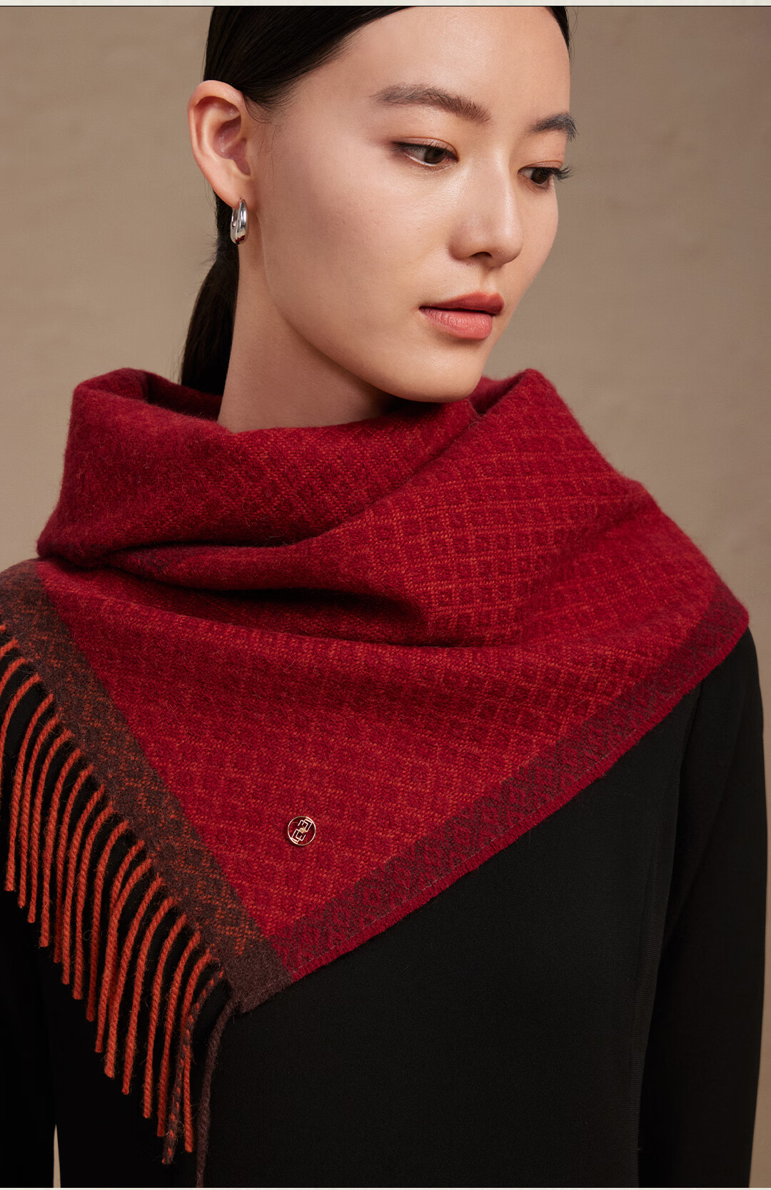 Shanghai Story 100% Wool Scarf Couple Birthday Gift Shawl New Year Gift Box Simple Warm Red Neck Warmer 4