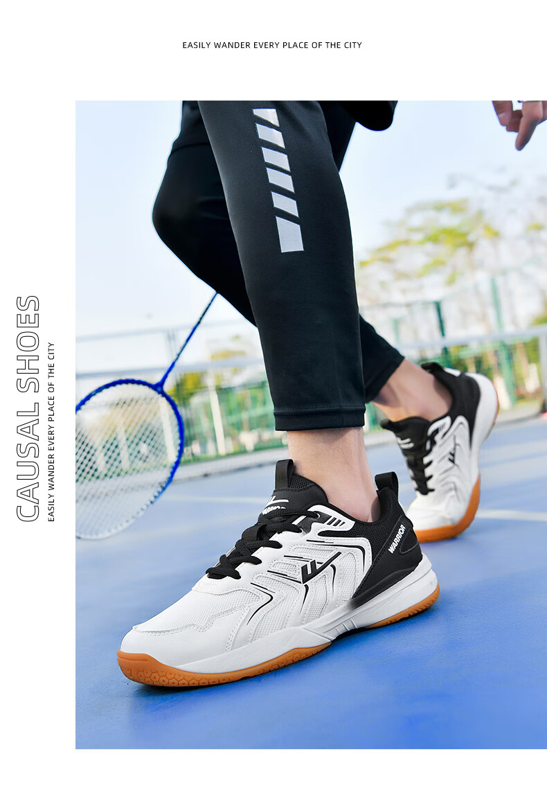 Warrior Badminton Shoes Table Tennis Shoes Tennis Shoes Training Shoes Unisex Parent-Child Model 1033 Size 40 White Pink 23