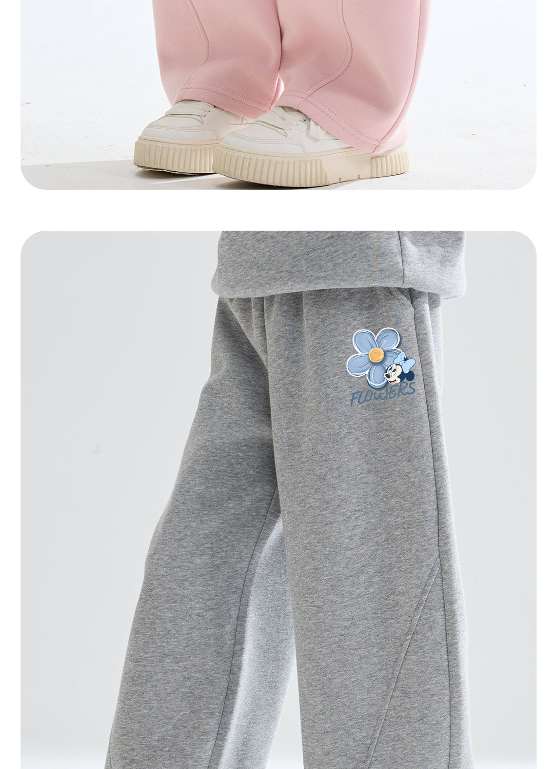 Disney Girls' Spring 2026 Fashion Breathable Children's Autumn Outfit Trendy Sportswear Pants 18