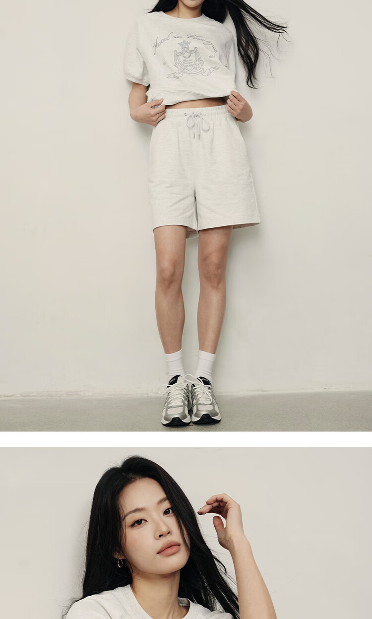 Giordano [Korean Celebrity Style] Women's Shorts, Pure Cotton Drawstring Elastic Waist Knit Sweatpants, Women's 05405553 15