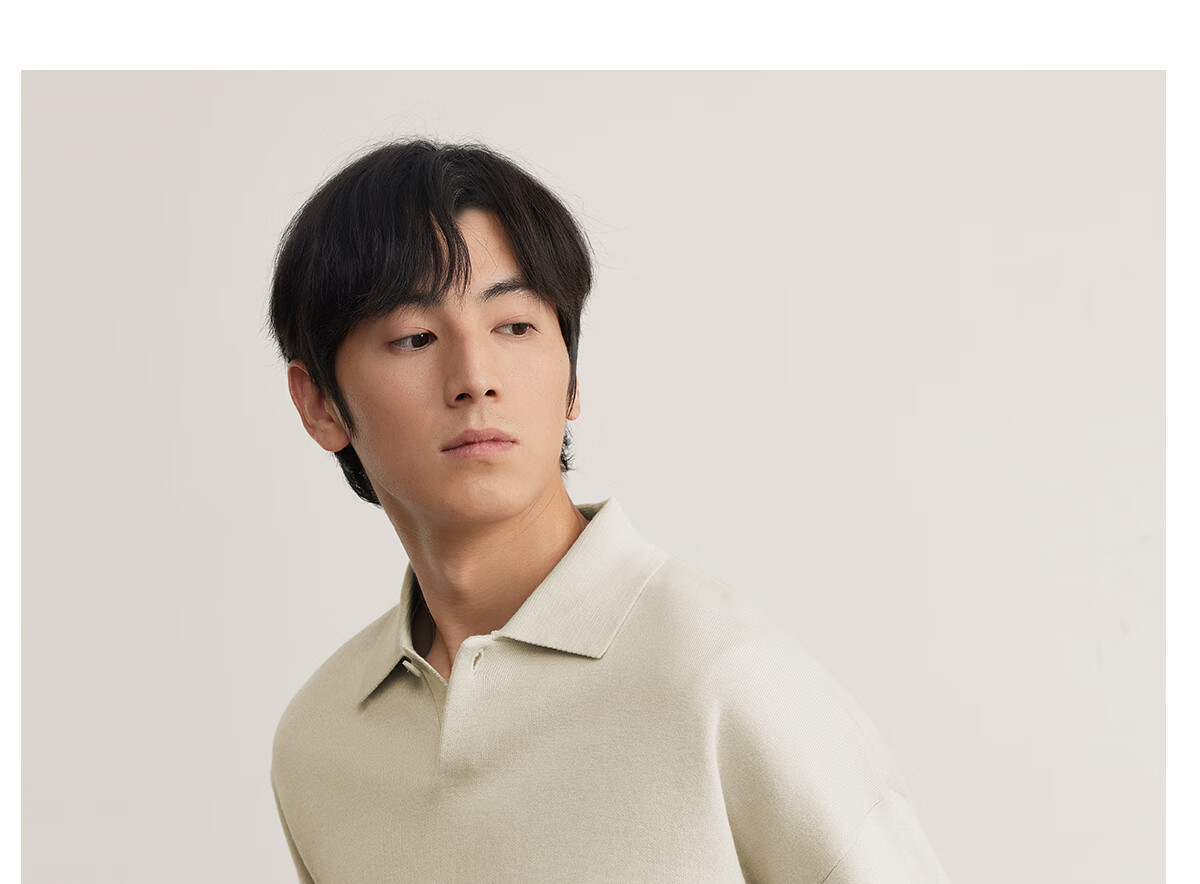 MARKLESS Men's Casual Pullover Knit Sweater, Long Sleeve, Spread Collar, Drop Shoulder, Machine Washable, Knit Top 5703, Starry Black, Size L 12