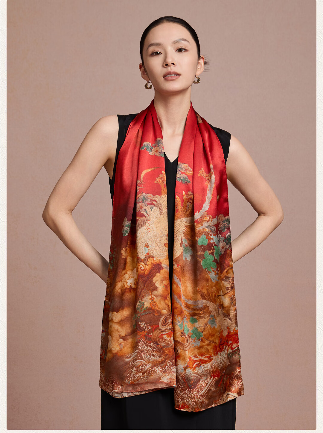 Shanghai Story [Counter Same Style] New 100% Mulberry Silk Scarf Shawl Gift for Mom Mother's Day Birthday 8