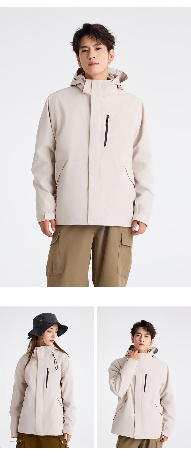 Snow Flying 3-in-1 Two-Piece Outdoor Jacket Unisex 2025 Autumn Winter New Couple Detachable Fleece Liner Coat 16