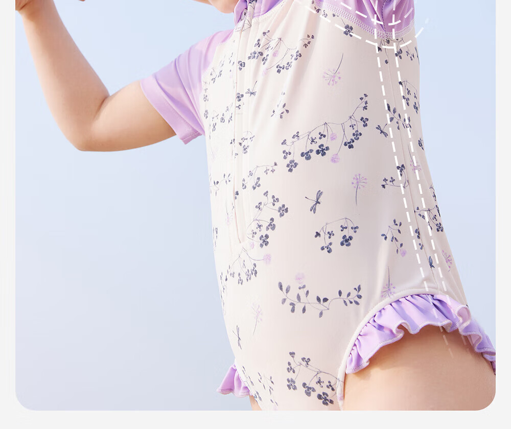 YEEHOO Kids Short Sleeve One-Piece Swimsuit Unisex Children's Thermal Spring Swimwear Summer Sun Protection UPF50+ 16