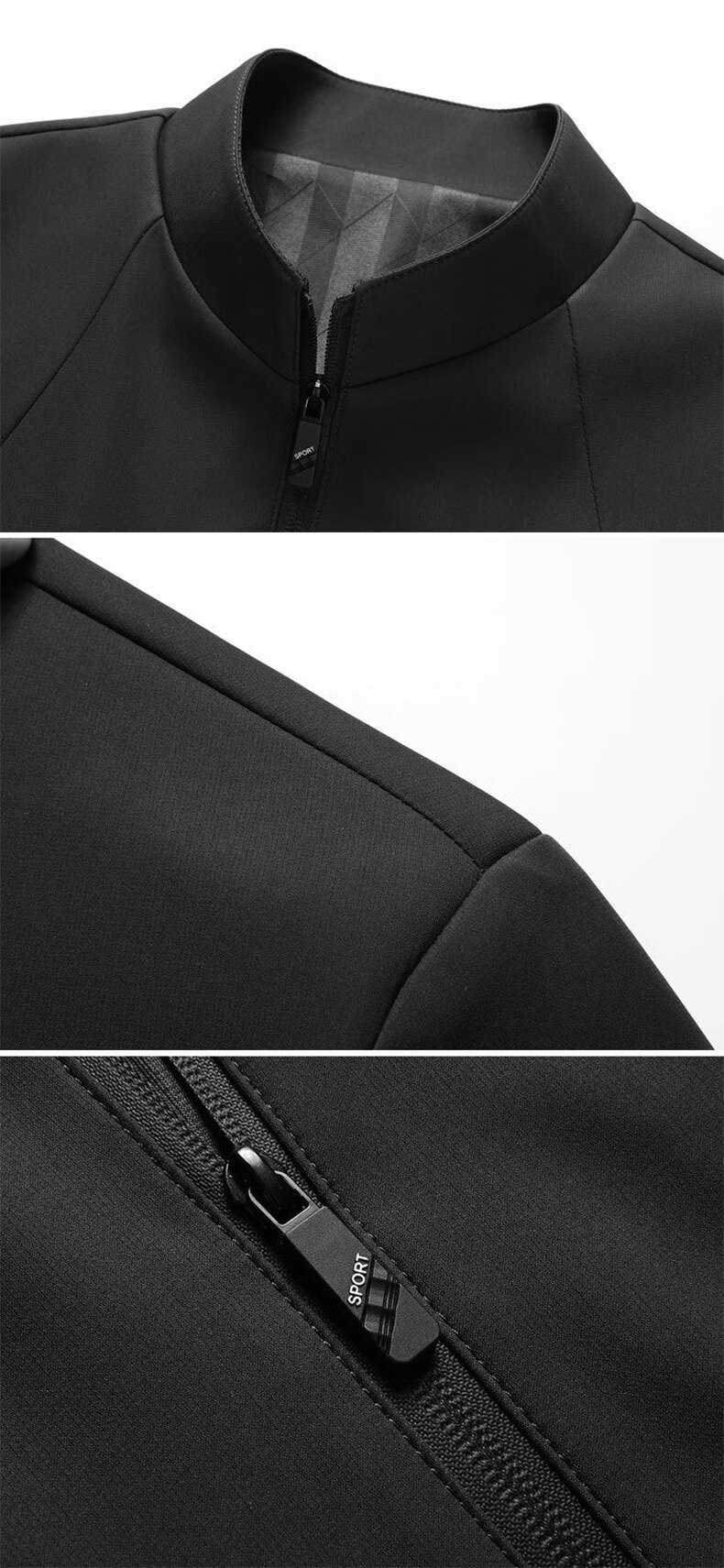 Woodpecker [Comfortable and Crisp] Stand Collar Men's Jacket Summer Business Casual Windproof Blazer Coat Black 4XL 10
