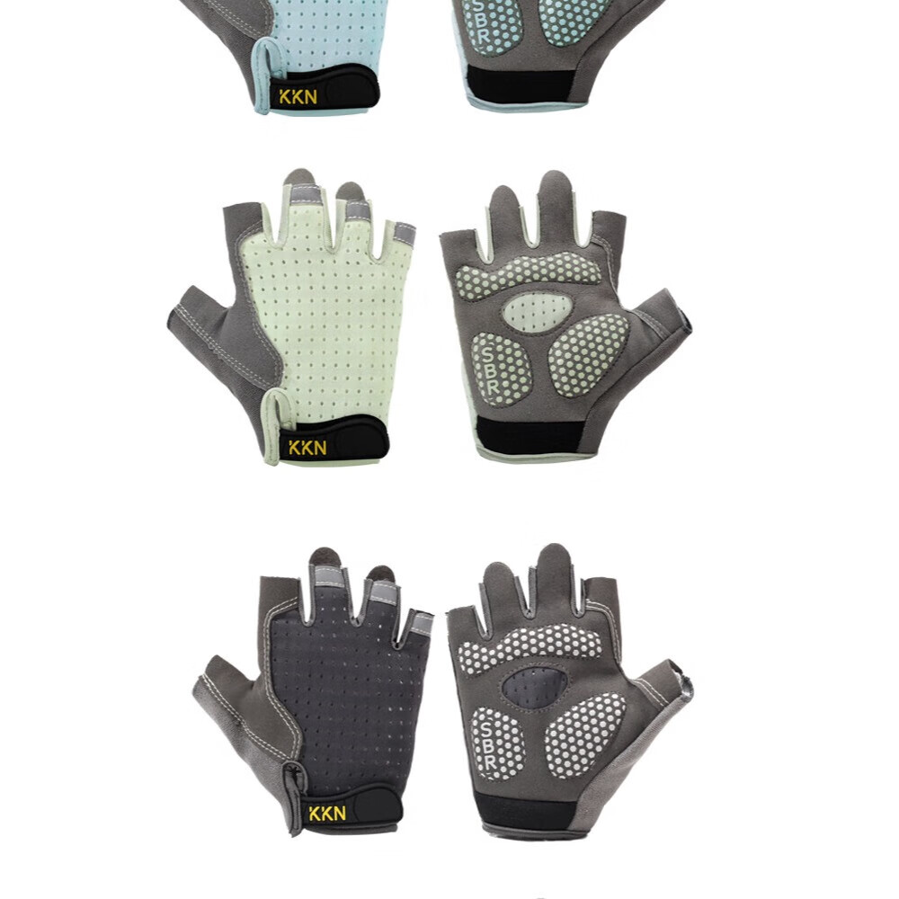 KKN Sports Gloves for Kids Elementary School Anti-Slip Rock Climbing Half-Finger Gloves 2nd Generation Tiffany Blue Size M 8