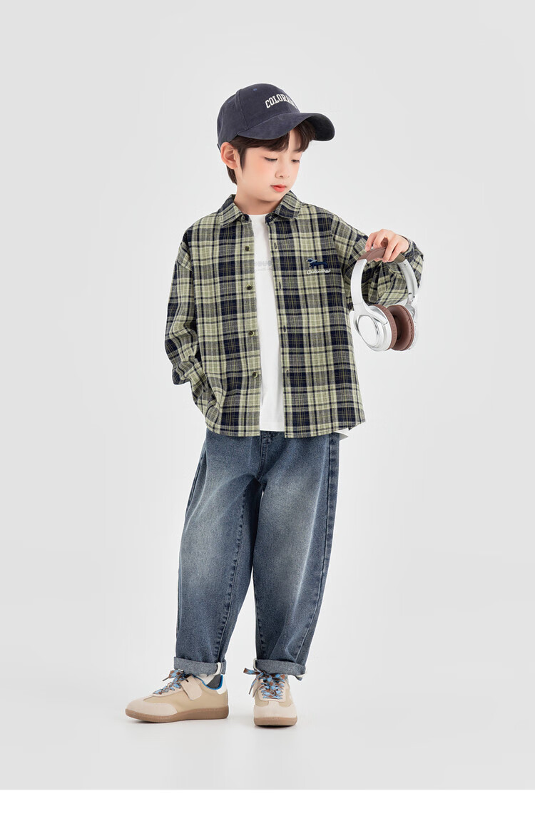 Duoduojia Boys Shirt 2025 Spring Autumn Salt Style Casual Plaid Long Sleeve Soft Loose Kids Versatile Top 15