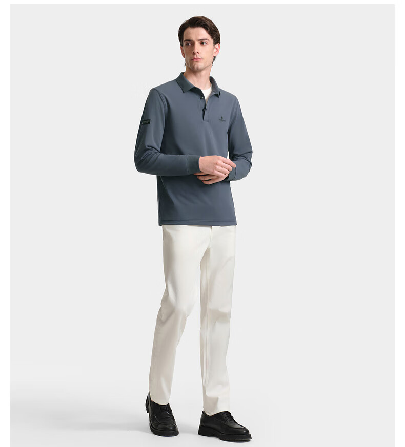 Biyinlefen [Dry Touch Pique] 2025 Autumn New Men's Skin-friendly Stretch Soft Textured Collar Long Sleeve Polo Shirt 8