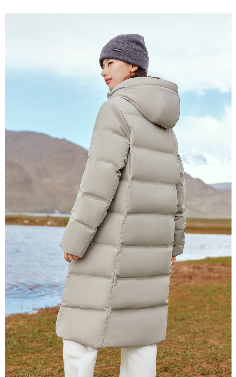 SNOWFLYING [Cheng Yi Same Style] [Goose Down] [Unisex] H-Fit Long Sports Hooded Down Jacket Outdoor 5