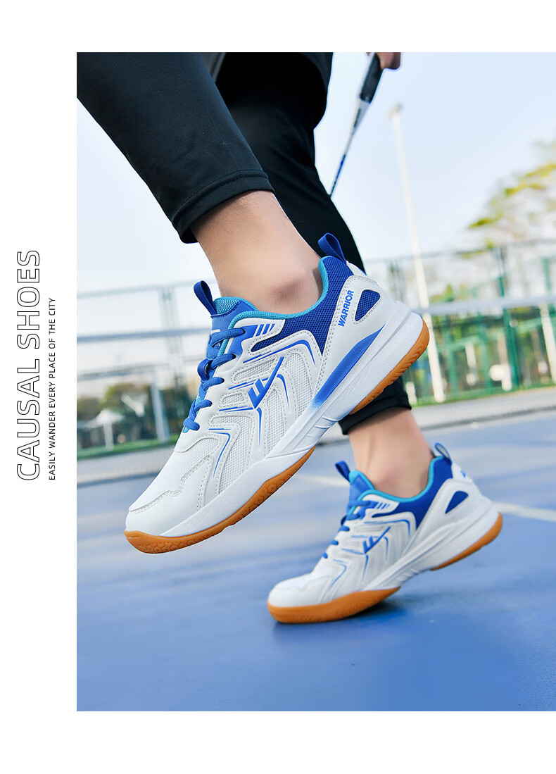 Warrior Badminton Shoes Table Tennis Shoes Tennis Shoes Training Shoes Unisex Parent-Child Model 1033 Size 40 White Pink 30