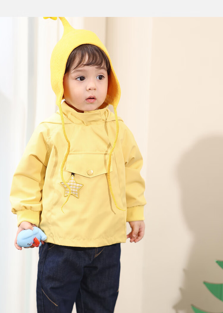 LUSON Little O Dad Boys' Autumn Hooded Star Jacket Cute Baby Boys' Fall Coat with Pointed Hood 11