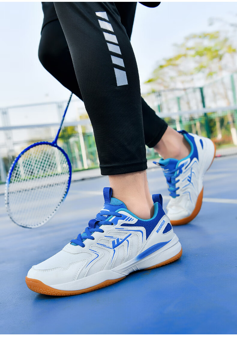 Warrior Badminton Shoes Table Tennis Shoes Tennis Shoes Training Shoes Unisex Parent-Child Model 1033 Size 40 White Pink 26