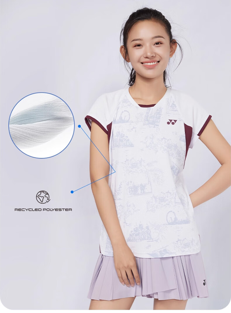 YONEX Badminton Sports T-Shirt Short Sleeve Breathable Men's Top - 1102925BCR White L 4