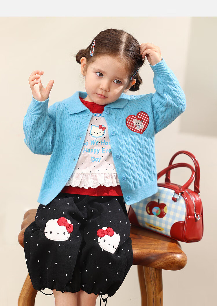 LUSON Little O Dad Baby Girls' Sweater Cardigan 2025 Autumn New Baby Knitted Warm Stylish Jacket 23