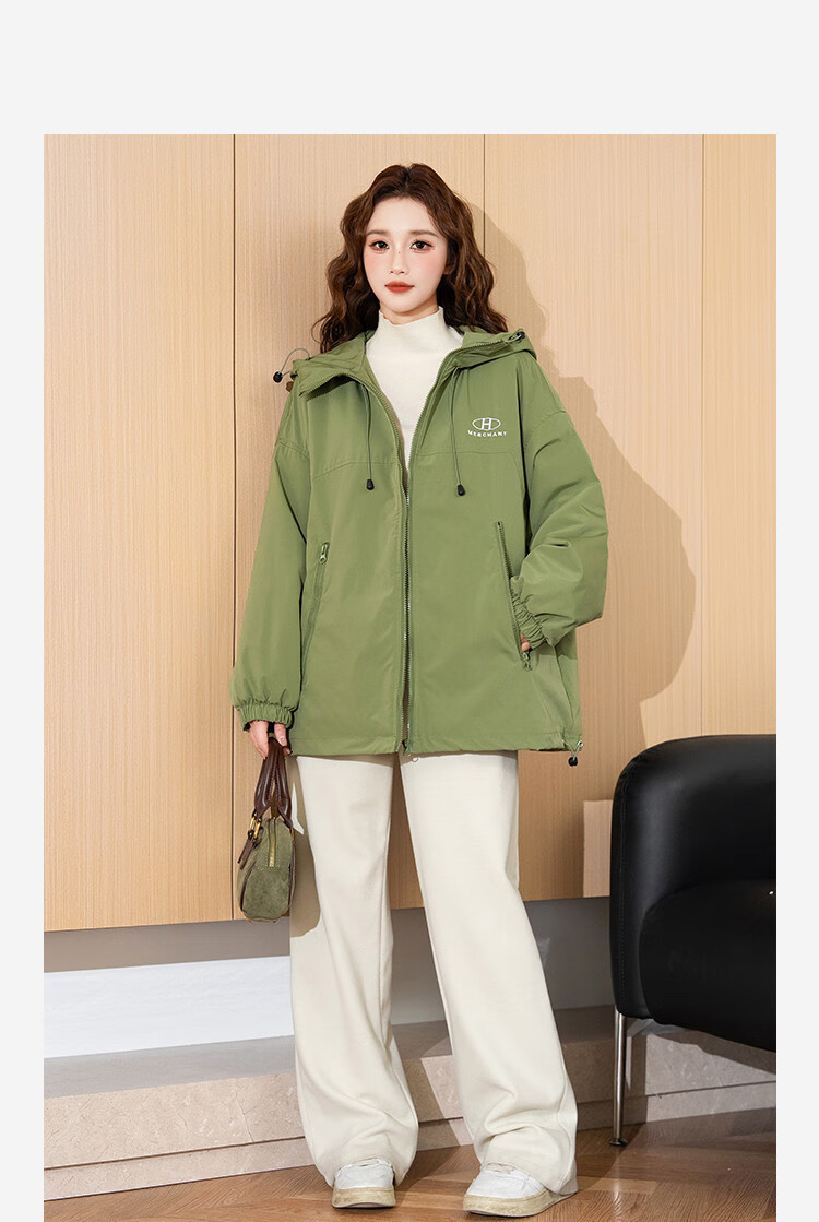 TonLion 2025 Autumn Women's Hooded Three-Proof Composite Fleece Work Jacket 3