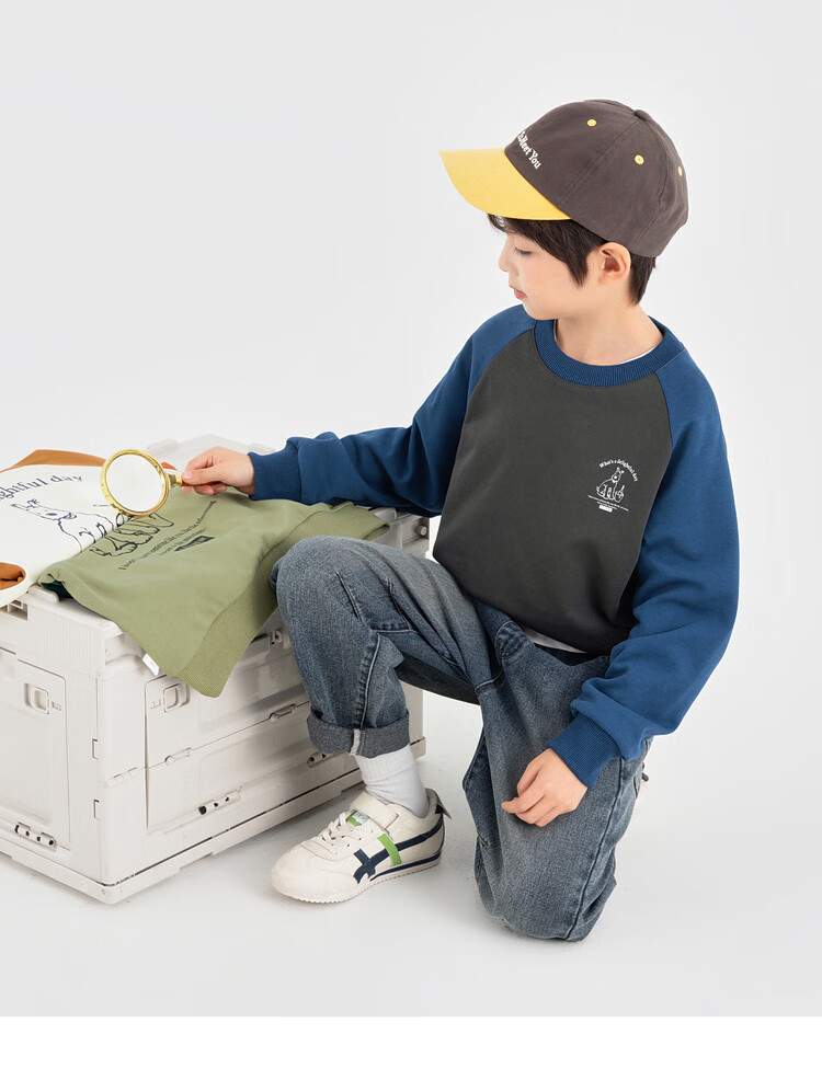 Duoduo Boys Sweatshirt Kids Autumn 2025 New Colorblock Raglan Sleeve Loose Casual Pullover Top 6