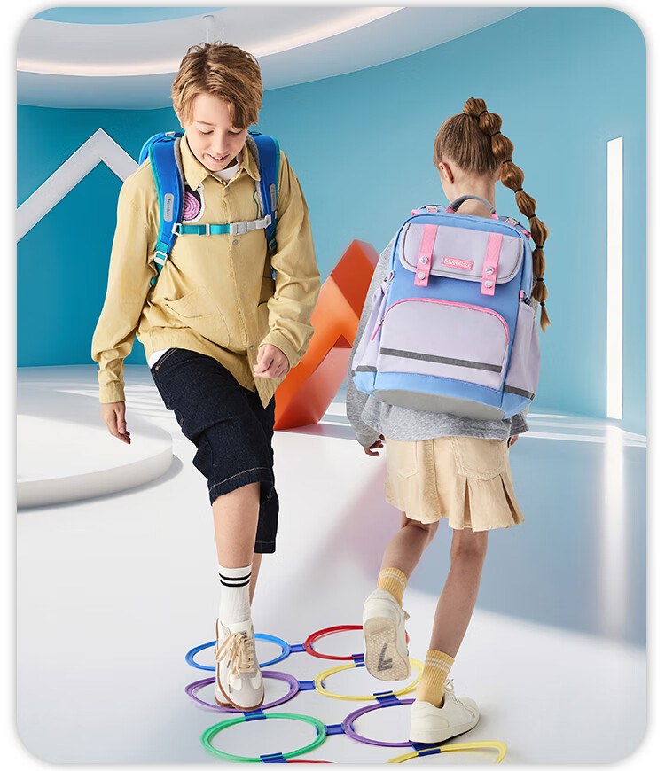 MoonRock PCT Flagship Model Primary School Children's Backpack Large Capacity Bag for Grades 3-6 Poseidon Blue 19