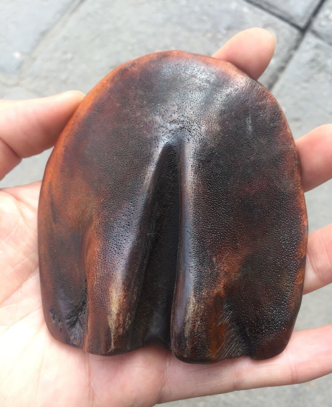 牧思 古玩杂项天然黑驴蹄子刮痧板挂件 黑驴蹄子烟灰