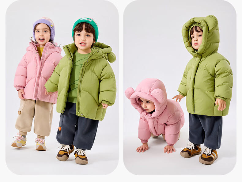Dudu Home [DuPont Three-Proof] Baby Down Jacket Winter Children's Hooded Coat Boys Warm Clothing Trendy Green 110 12
