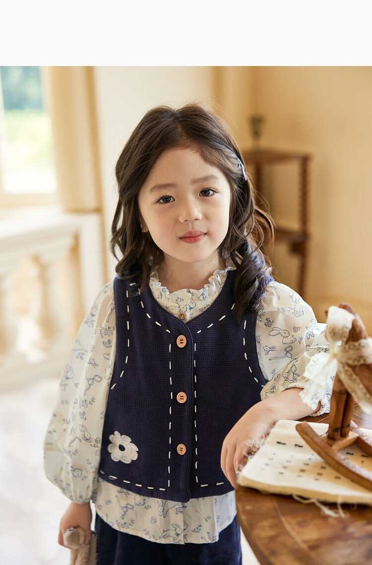 LUSON Little O Treasure Okids Children's Clothing Forest Style Set Girls 2025 Autumn Corduroy Suspender Skirt 21