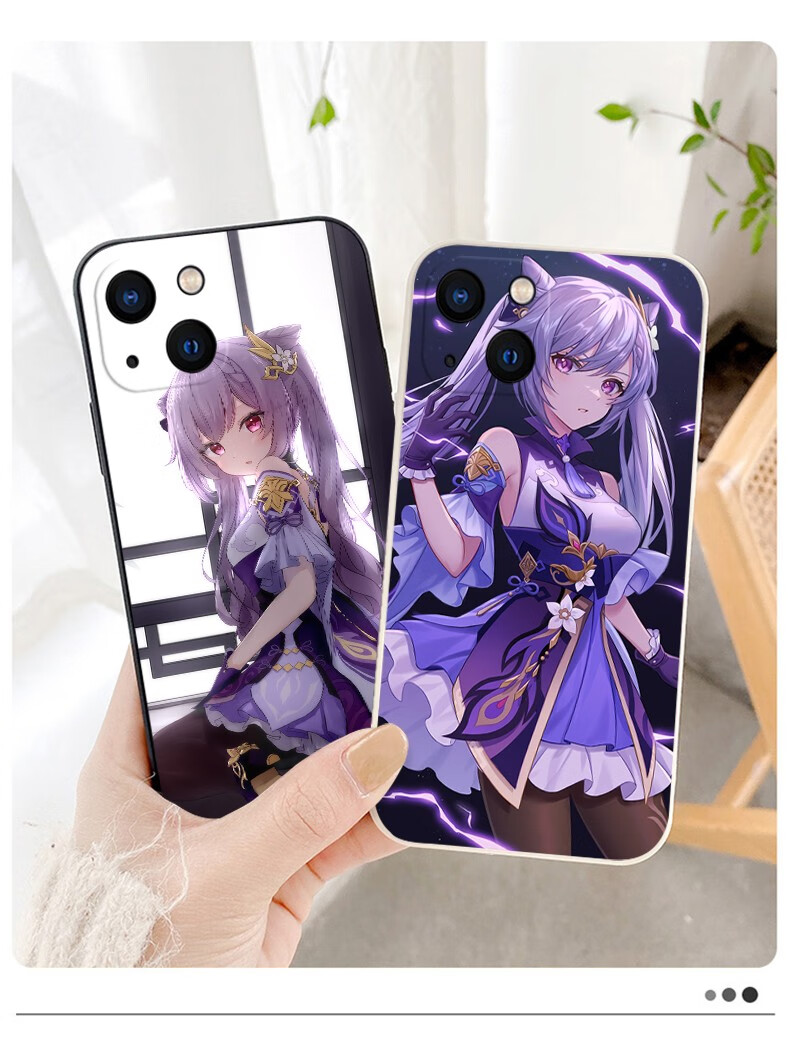 简纯原神刻晴手机壳苹果14华为mate50周边p50卡通iqooneo6元神oppo