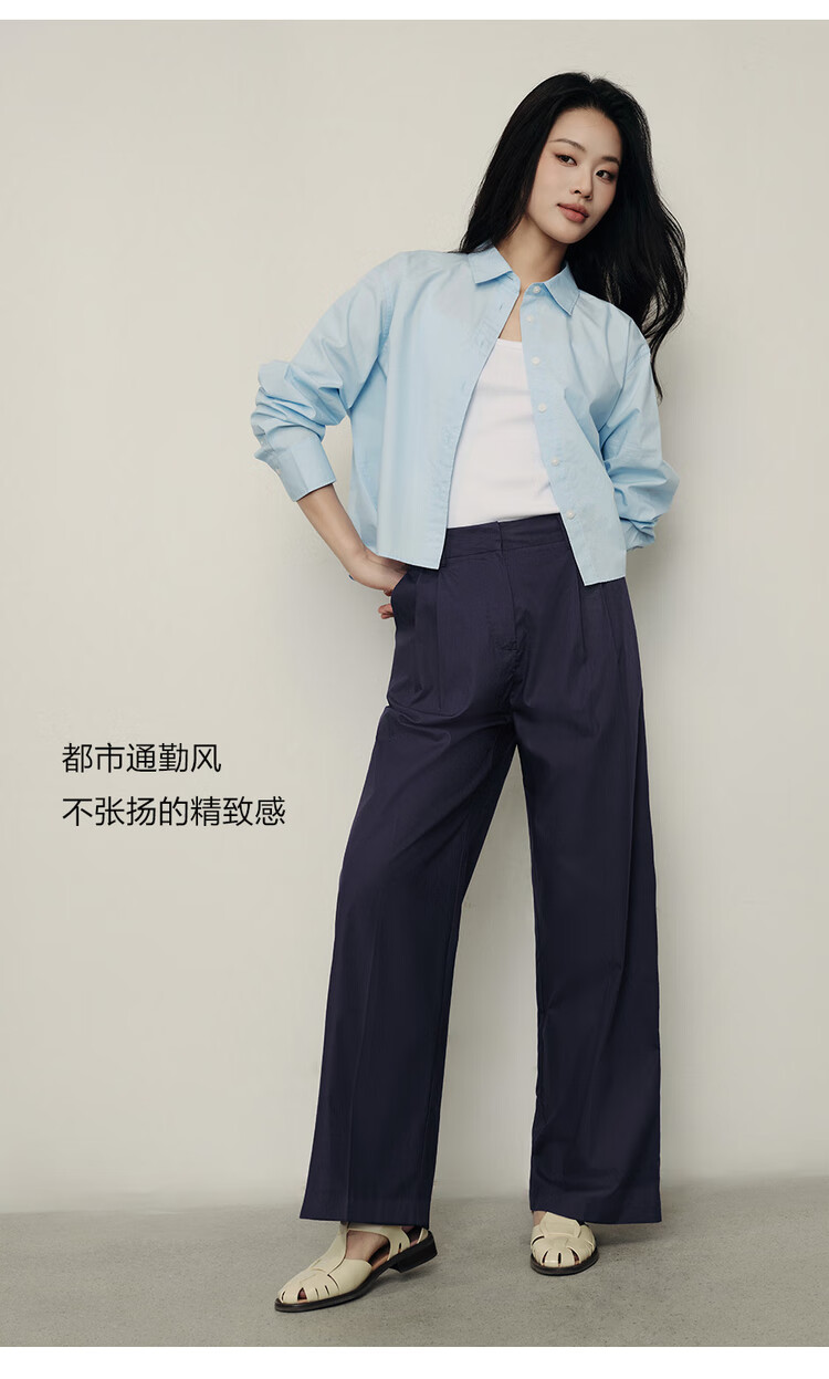 Giordano [Korean Celebrity Style] 2026 New Lyocell Cotton Pleated Wide-Leg Pants for Women 05415556 5