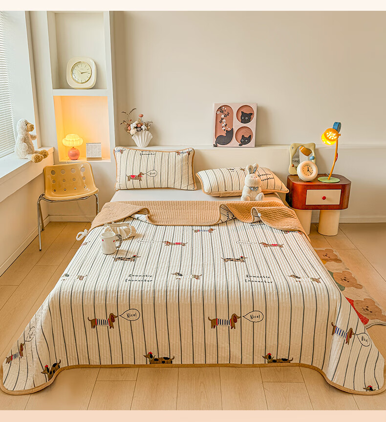 Hodo Pure Cotton Milk Velvet Winter Fleece Bed Sheet Double-Sided Cotton and Fleece Dormitory Single Quilt Cover 1.8x2m 7
