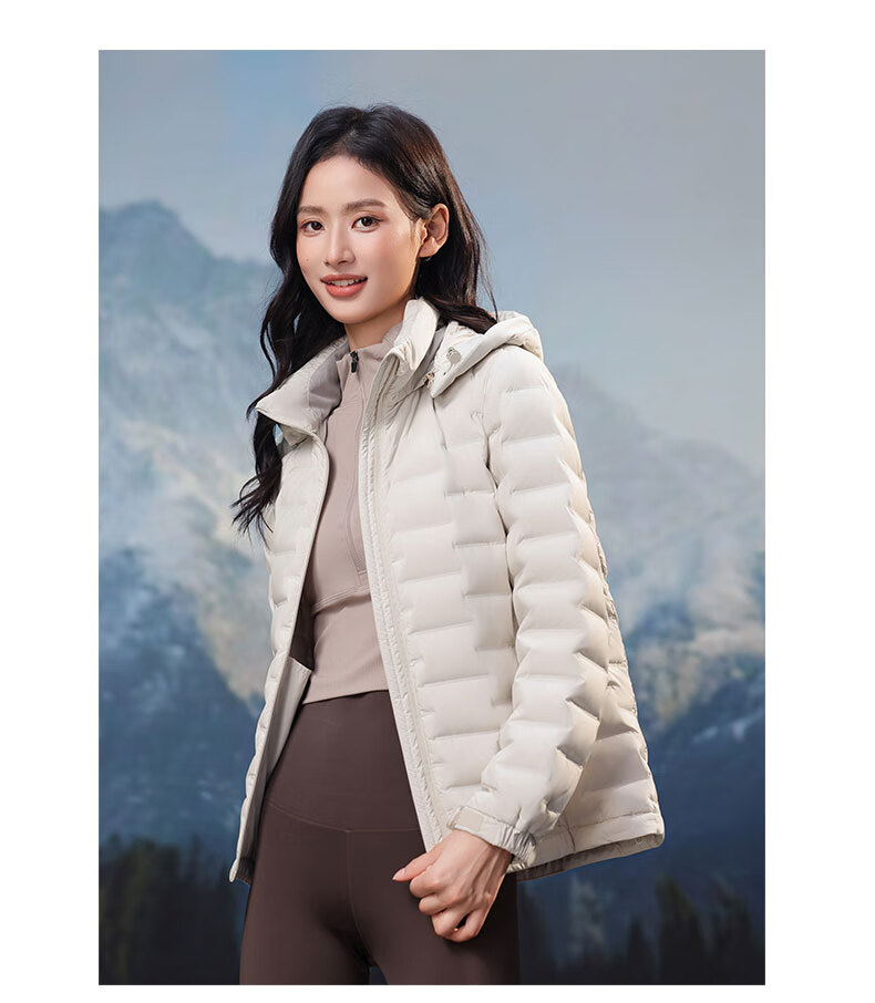YAYA Lightweight Down Jacket Women 2025 Autumn Winter New Casual Versatile Short Hooded Comfortable Warm Duck Down Coat 15