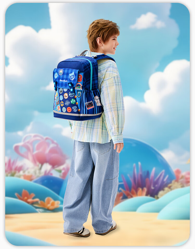 MoonRock Kids Ergonomic Backpack for Grades 1-3 Lightweight Water-Resistant Rainbow Castle - Pink 22