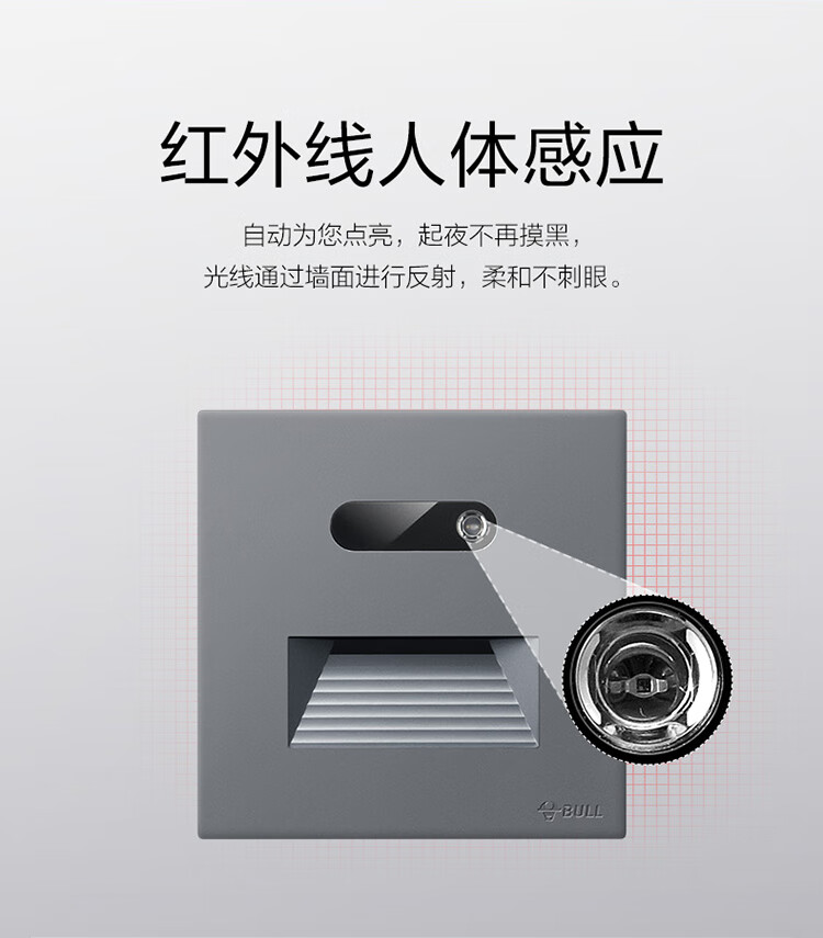 BULL Ultra-Thin Multifunctional 118-Type Switch Socket 20-Hole Panel G60Z456 Phantom Gray 5
