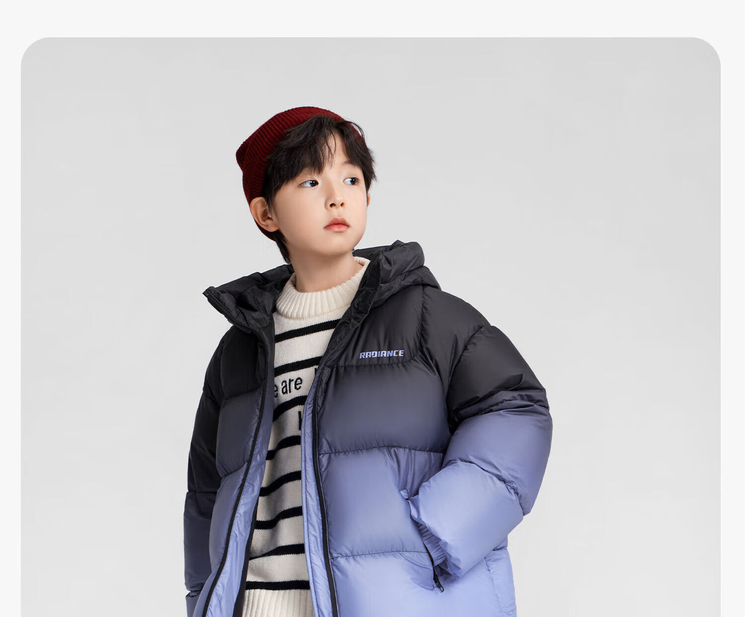 Zuo Xi Boys' Down Jacket Winter Warm 2025 New Children's Three-Proof Hooded Puffer Coat Blue 120 24