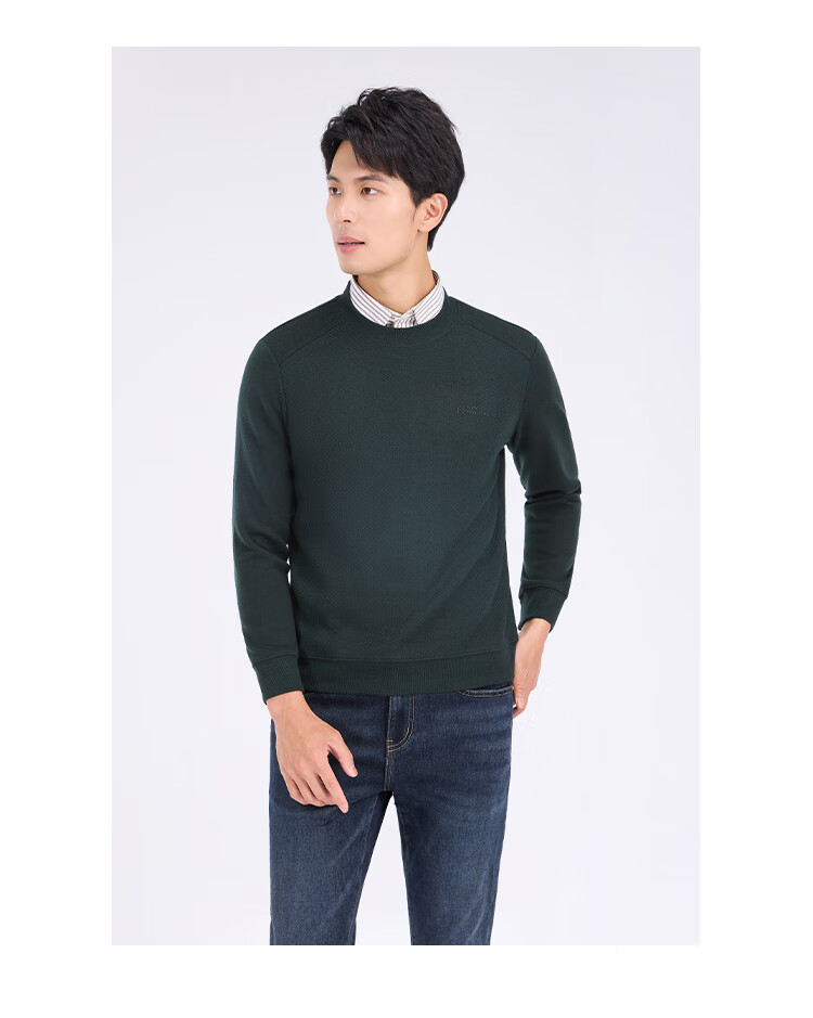 Laxdn Knitted Sweater for Men, Autumn And Winter Warm Round Neck Pullover [Cashmere Silk], Fleece-Lined Base Layer, Medium Coffee, XL 8