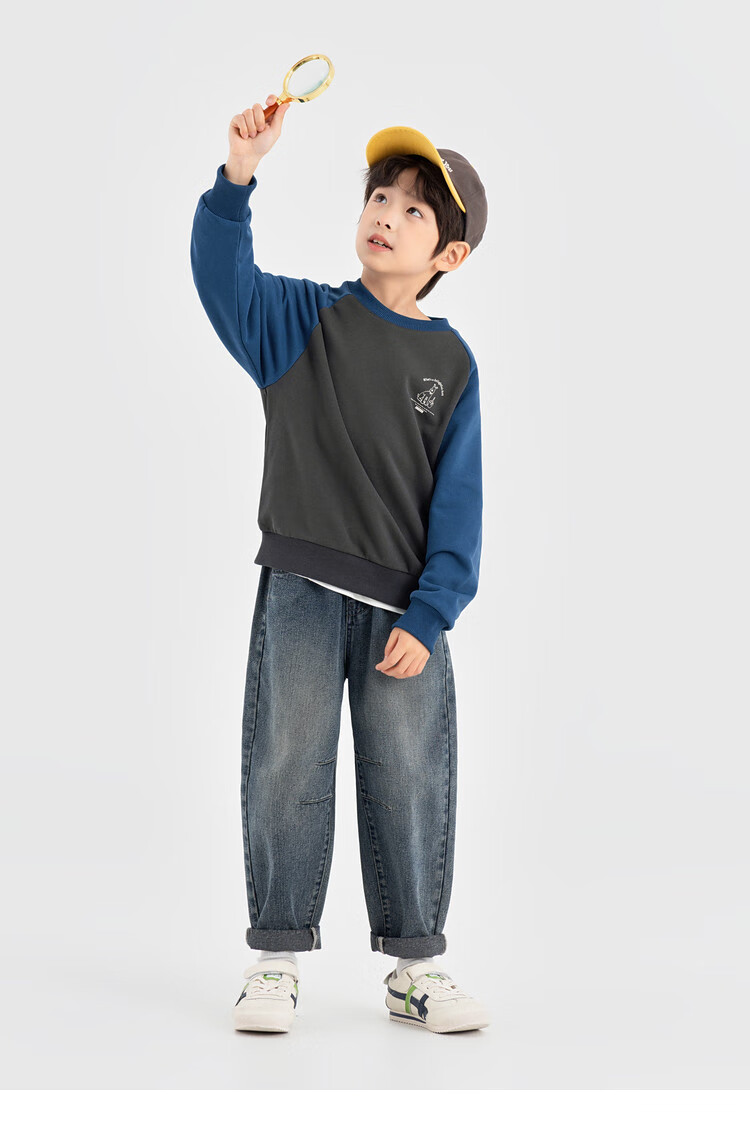 Duoduo Boys Sweatshirt Kids Autumn 2025 New Colorblock Raglan Sleeve Loose Casual Pullover Top 11