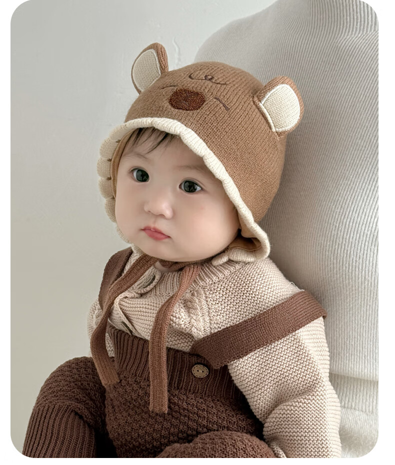 Benaxi Baby Hat Autumn Winter Boys Cute Knitted Hat Infant Winter Outdoor Woolen Warm Ear Protection Hat 16