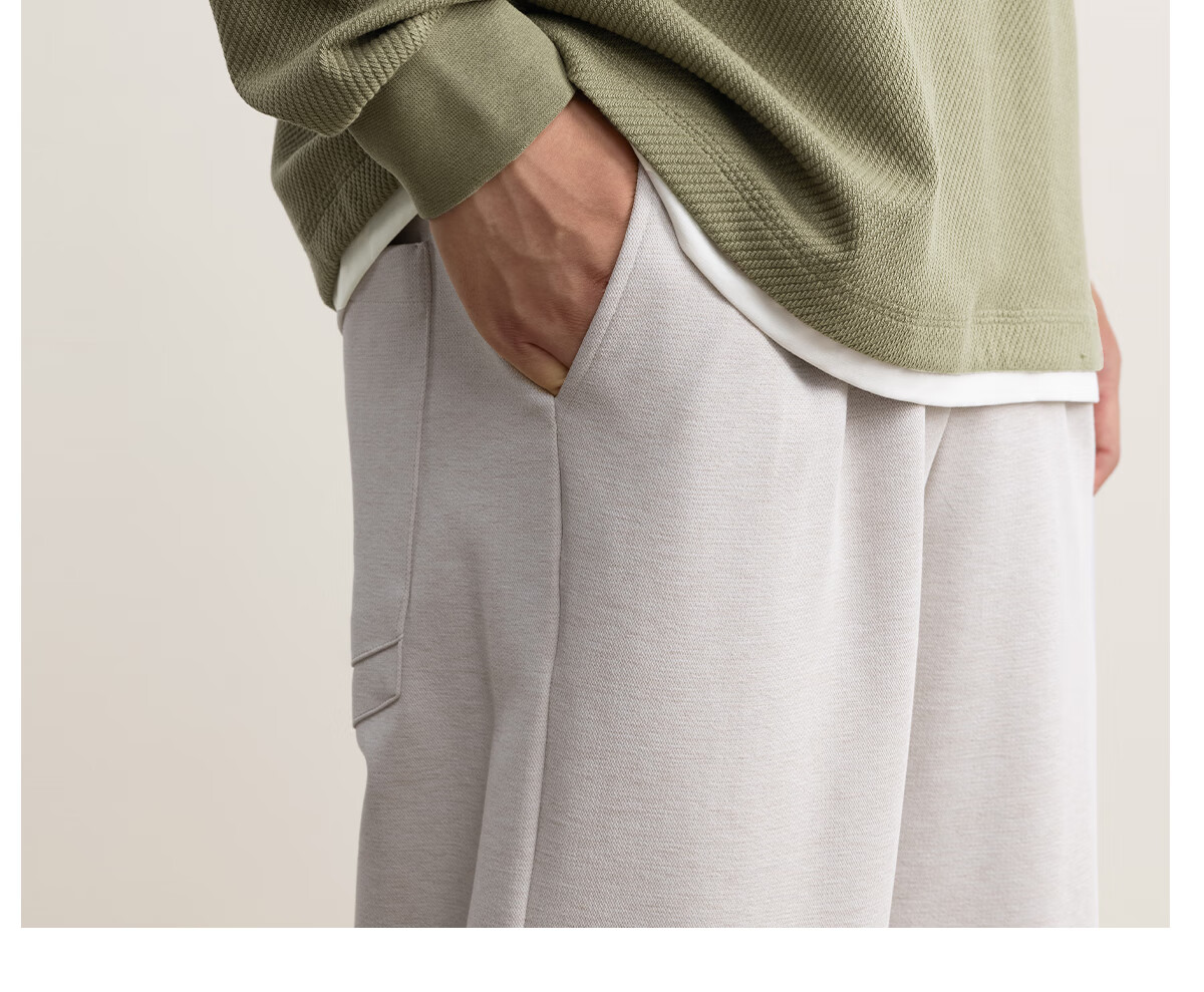 MARKLESS Men's 2025 Autumn New Loose Fit Khaki Green Layered Long Sleeve Sweatshirt, Size L, Model 5406 14