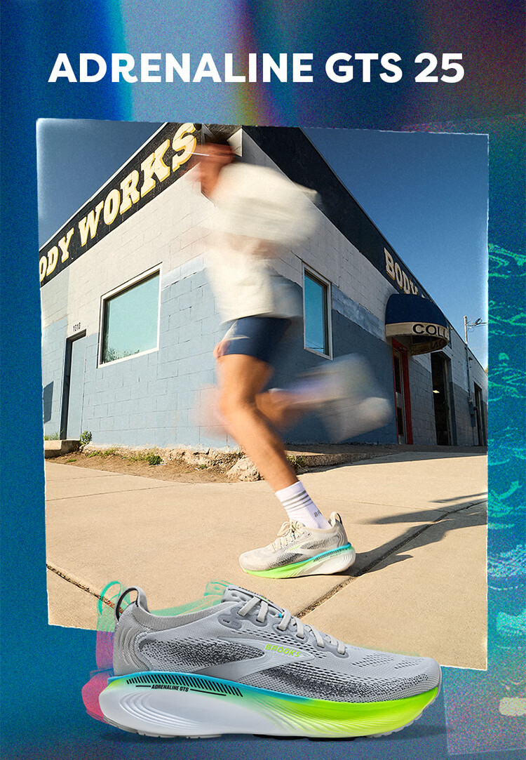 BROOKS ADRENALINE GTS 25 Men's Cushioned Running Shoes Mushroom Gray/Gecko Green/Blue Size 40 2