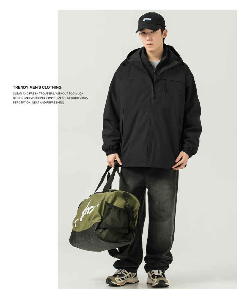 WOOD SOON 3-in-1 Cotton Padded Jacket Unisex Autumn Winter Thickened Fleece Windproof Warm Stand Collar Coat 13