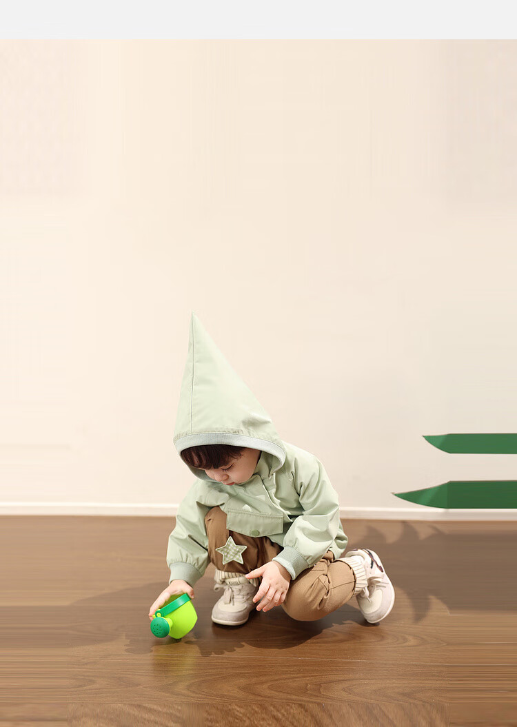 LUSON Little O Dad Boys' Autumn Hooded Star Jacket Cute Baby Boys' Fall Coat with Pointed Hood 23
