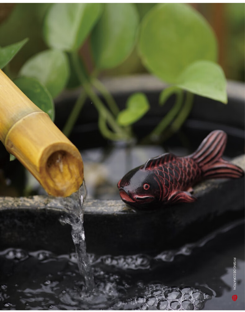 匠心坊庭院花园盆景仿真小动物鱼缸造景装饰创意微景观小鲤鱼摆件