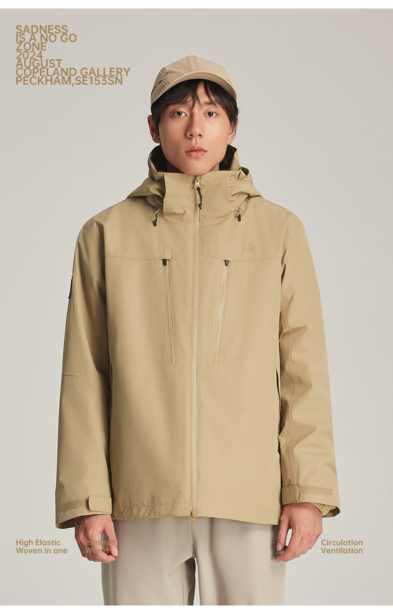 TECTOP Three-in-One Waterproof Hard Shell Jacket with Fleece Liner for Men Mountaineering 12