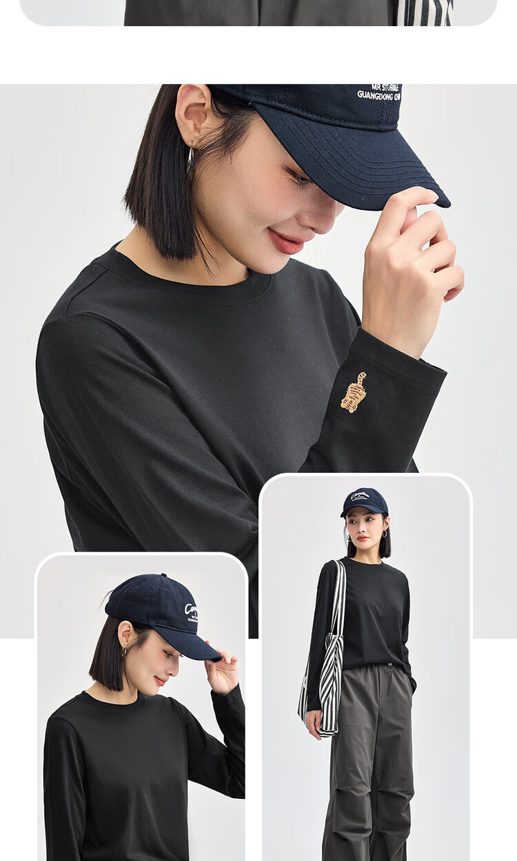 Zara Women's Long Sleeve Cotton T-shirt with Animal Embroidery Casual Round Neck Pullover 05324859 13