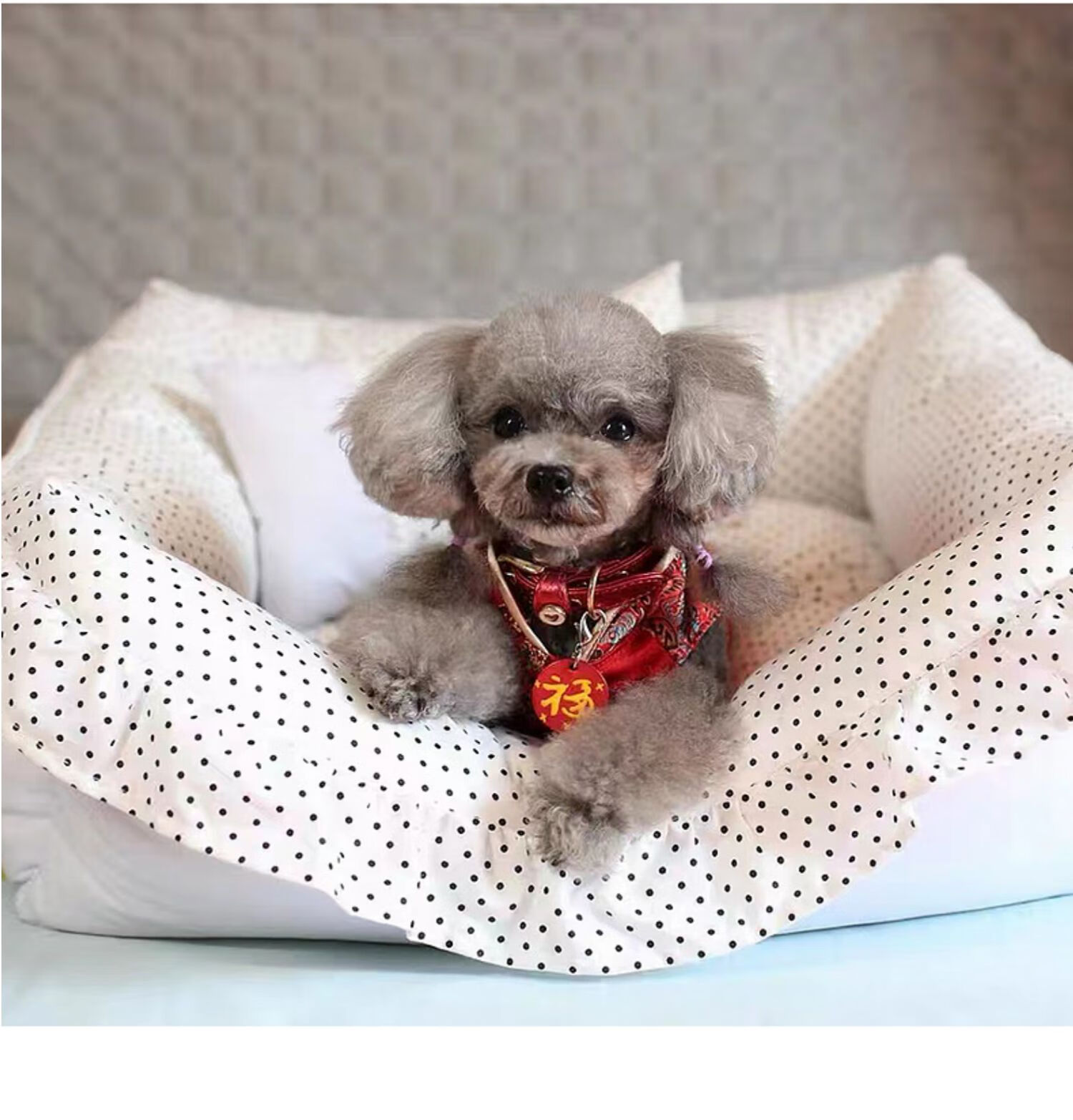 高端狗窝狗床可拆洗宠物马尔济斯泰迪中小型犬四季猫窝ins 紫色棉麻 m