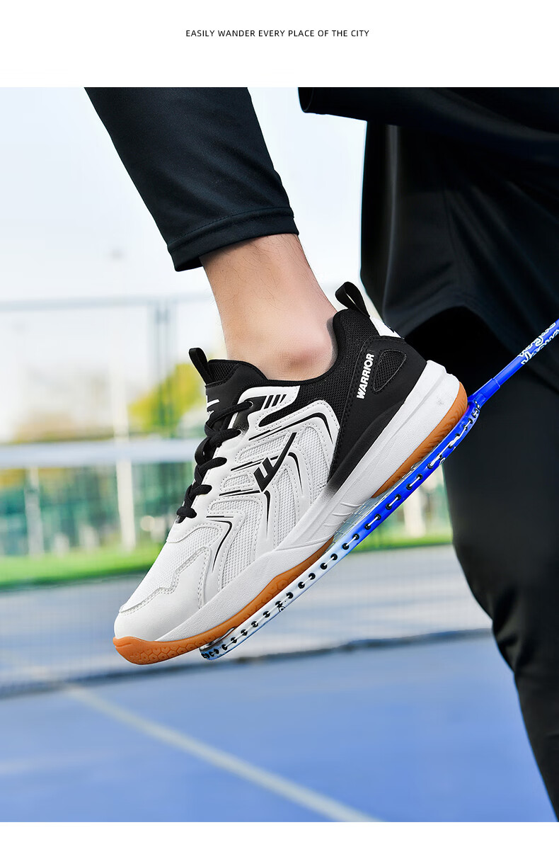 Warrior Badminton Shoes Table Tennis Shoes Tennis Shoes Training Shoes Unisex Parent-Child Model 1033 Size 40 White Pink 21