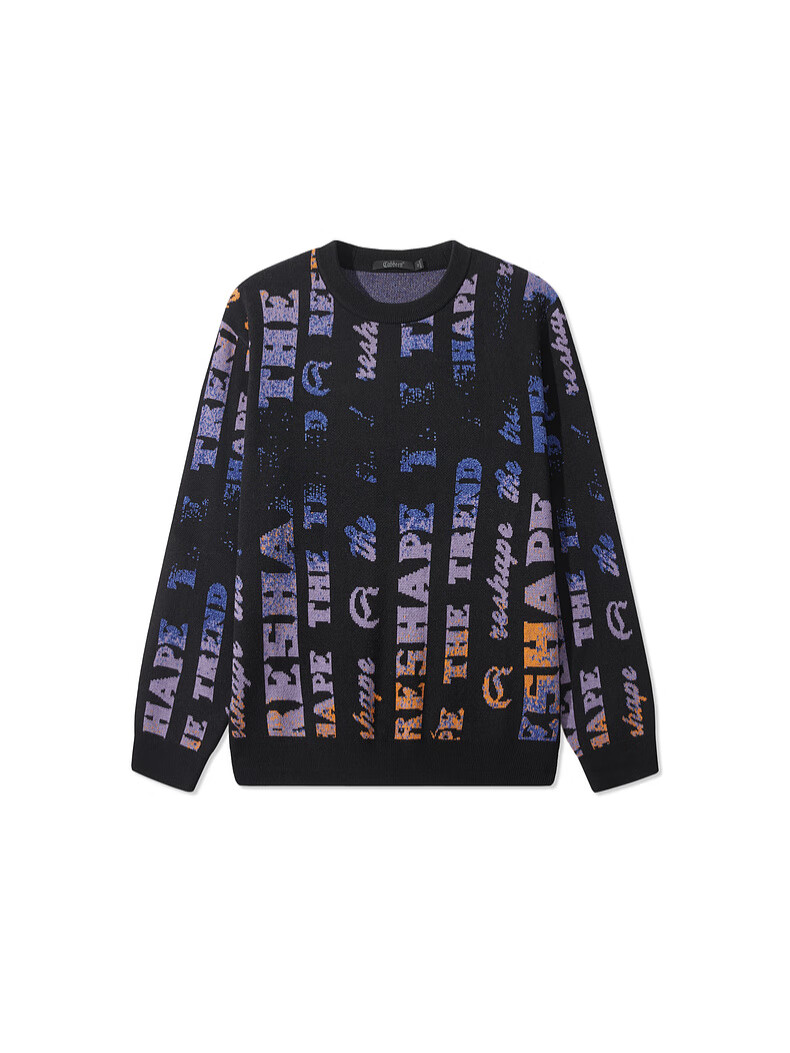 CABBEEN Men's Long Sleeve Sweater Multicolor Logo Pattern Casual Winter Knitwear 2