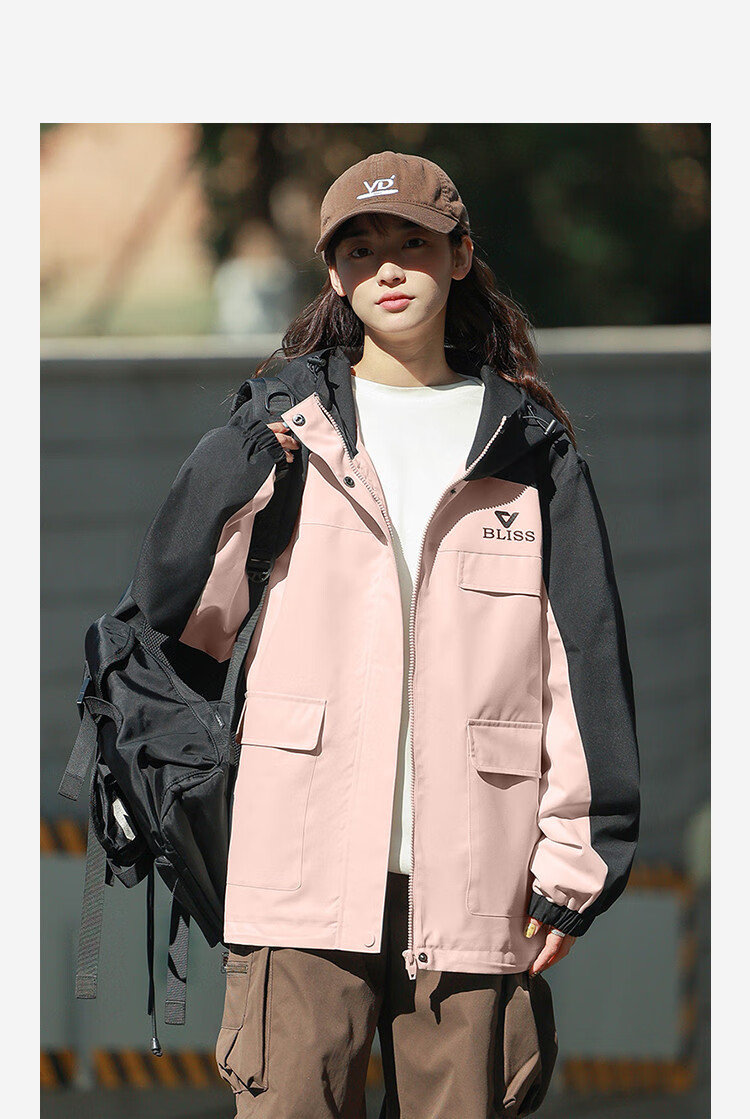 TonLion 2025 Autumn Women's Hooded Sleeve Patchwork Workwear Jacket 12