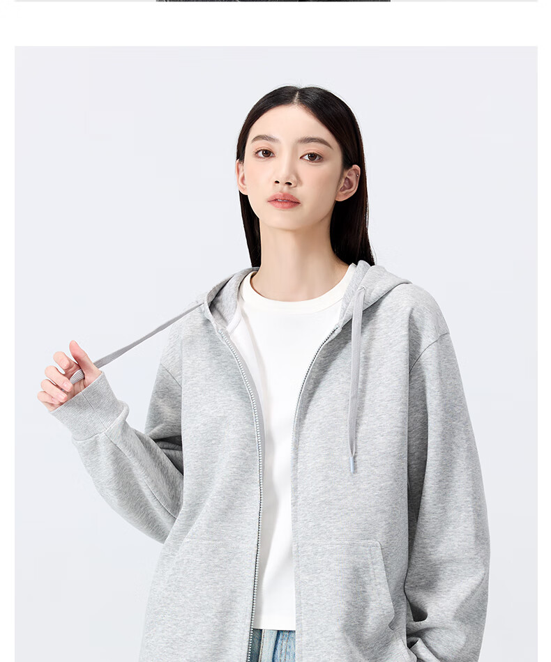 MINISO Hooded Sweatshirt Jacket for Men, Spring And Autumn Style, Casual Versatile Heavyweight Zip-Up Cardigan, Men's Clothing Z, Bean Green, M 19