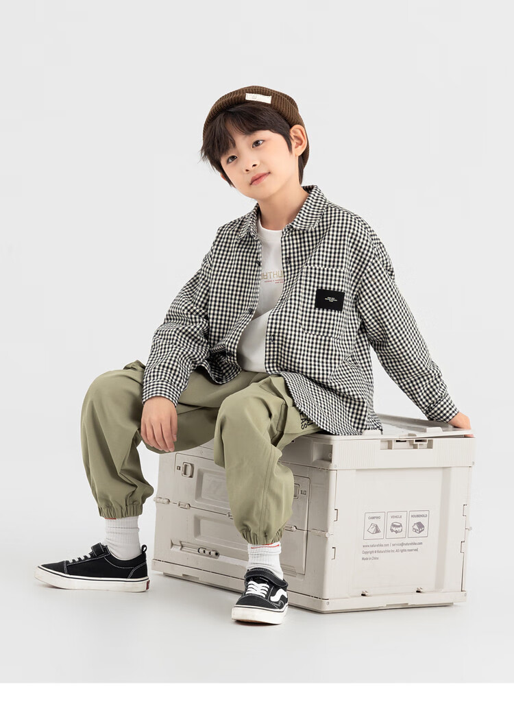 Duoduo Home Korean Style Black and White Check Boys' Long Sleeve Soft and Skin-Friendly Shirt Spring and Autumn Trendy Casual Top 9
