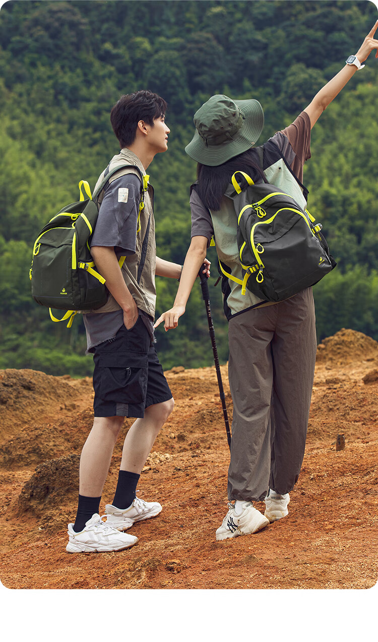 FOUVOR Women's Outdoor Hiking Backpack Travel Lightweight Hiking Bag Casual Student School Bag Orange 2